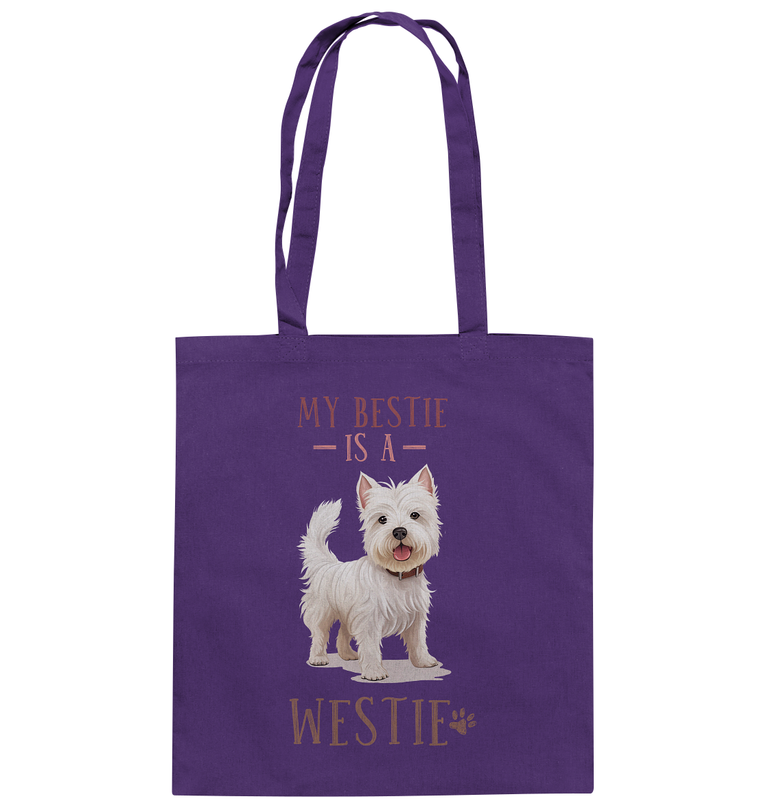 Baumwolltasche "Westie" Farbe: Violett| Pawzlove