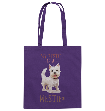 Baumwolltasche "Westie" Farbe: Violett| Pawzlove