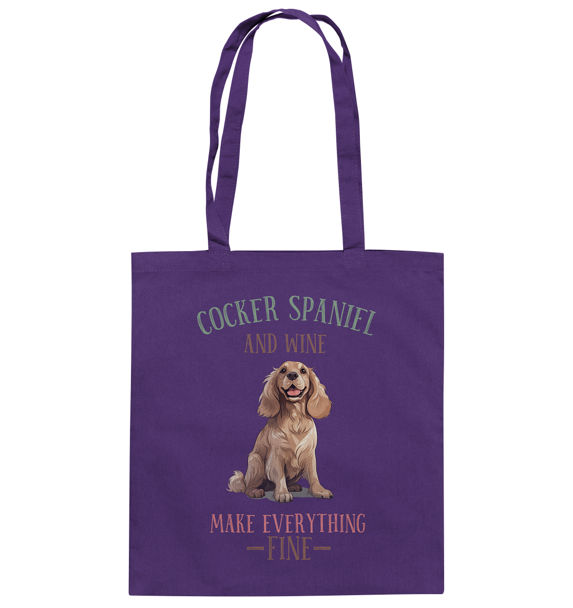 Baumwolltasche "Cocker Spaniel" Farbe: Violett| Pawzlove