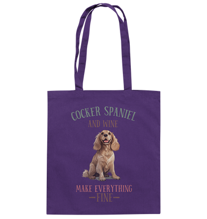 Baumwolltasche "Cocker Spaniel" Farbe: Violett| Pawzlove