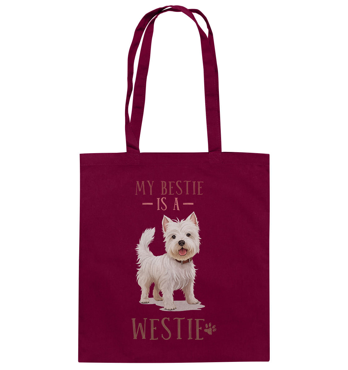 Baumwolltasche "Westie" Farbe: Burgundy| Pawzlove