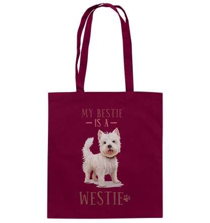 Baumwolltasche "Westie" Farbe: Burgundy| Pawzlove