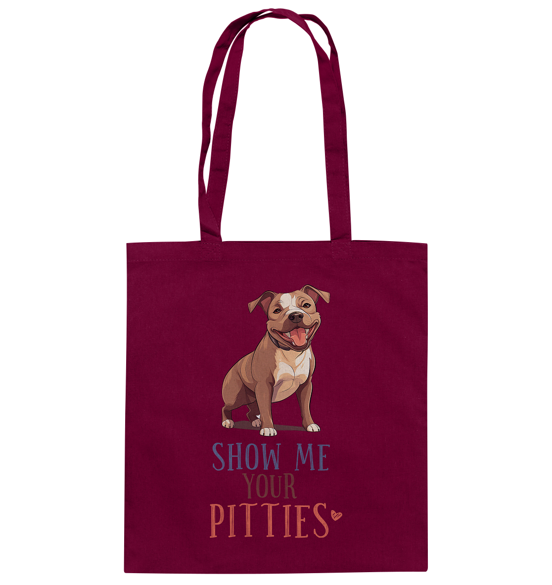 Baumwolltasche "Pitties" Farbe: Burgundy| Pawzlove