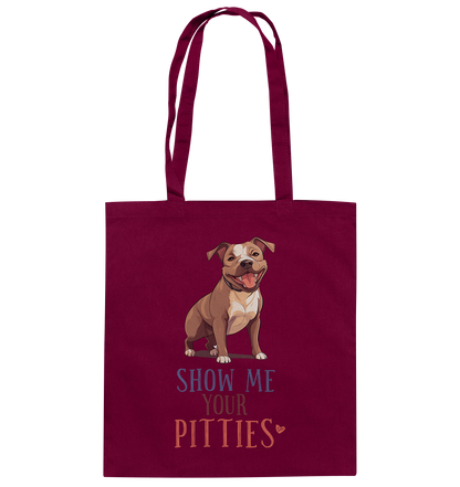 Baumwolltasche "Pitties" Farbe: Burgundy| Pawzlove