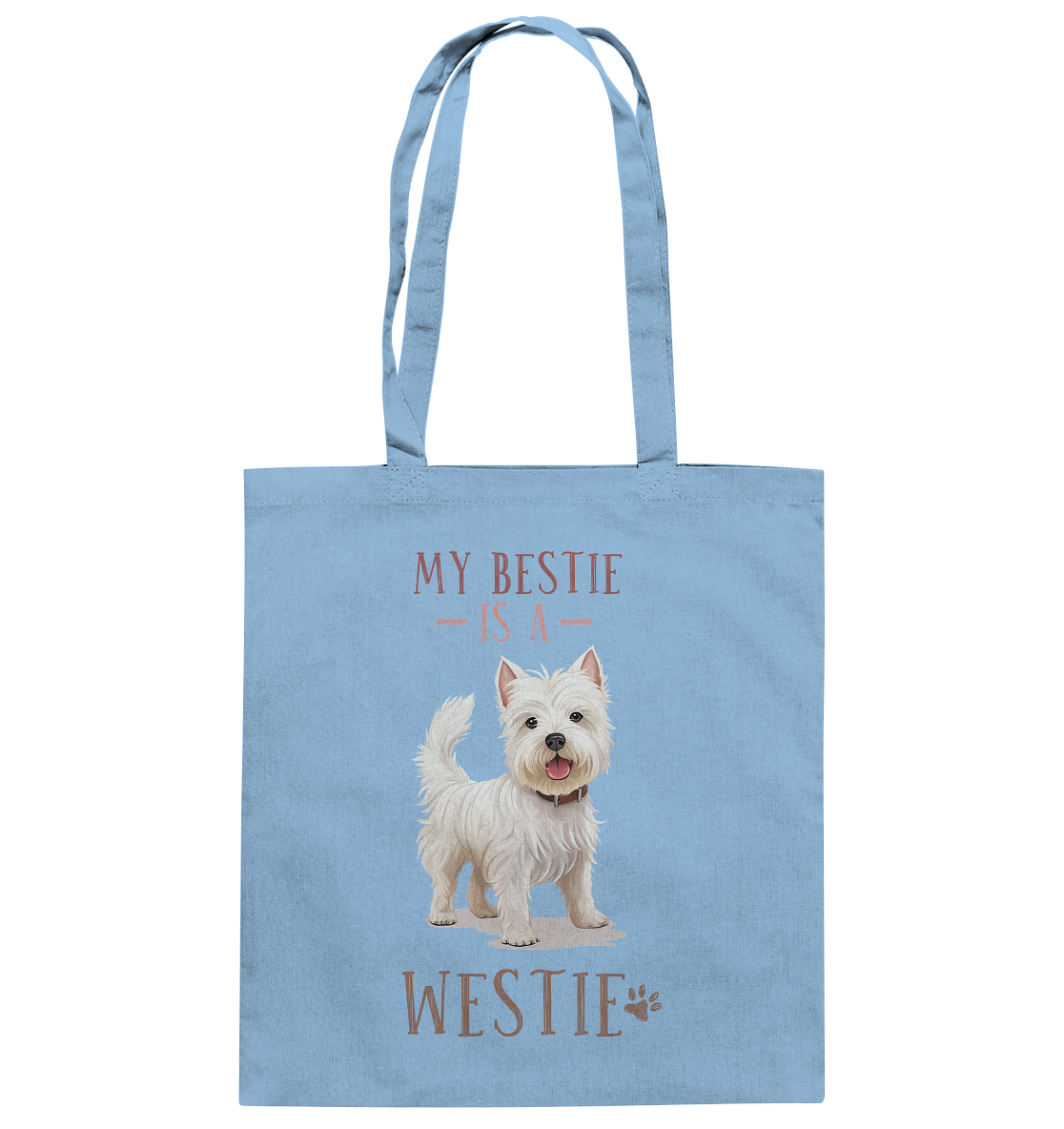 Baumwolltasche "Westie" Farbe: Hellblau| Pawzlove