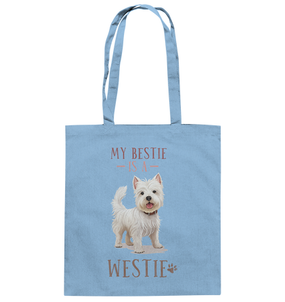 Baumwolltasche "Westie" Farbe: Hellblau| Pawzlove