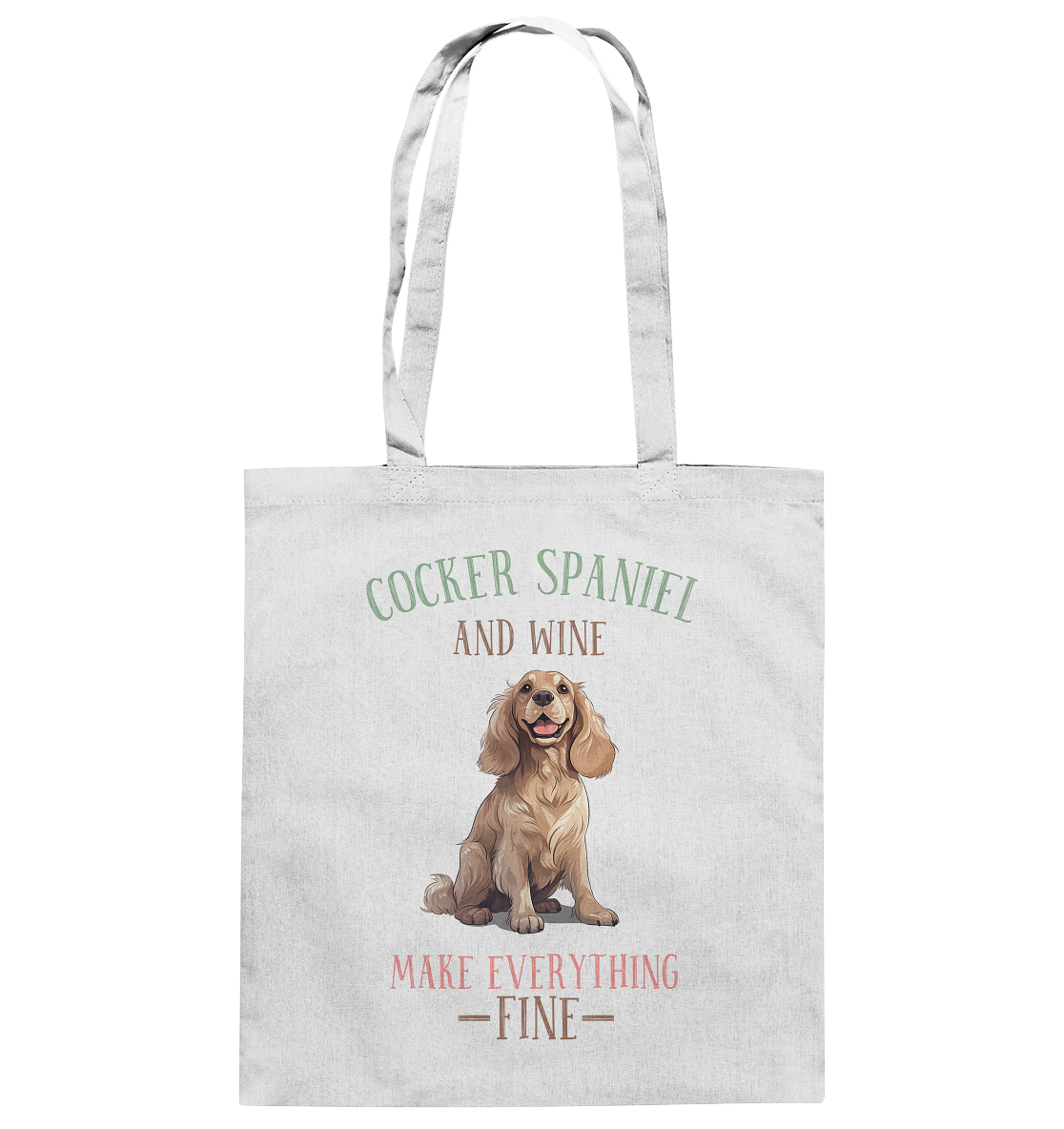 Baumwolltasche "Cocker Spaniel" Farbe: Weiß| Pawzlove