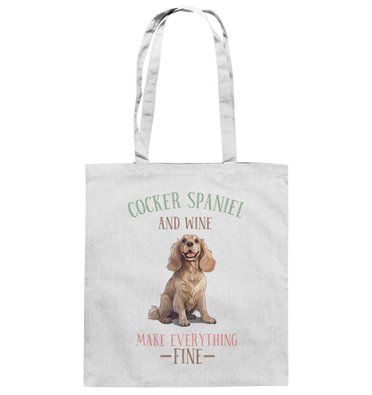 Baumwolltasche "Cocker Spaniel" Farbe: Weiß| Pawzlove