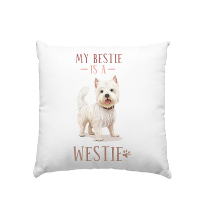 Kissen "Westie" Farbe: Weiß satiniert| Pawzlove