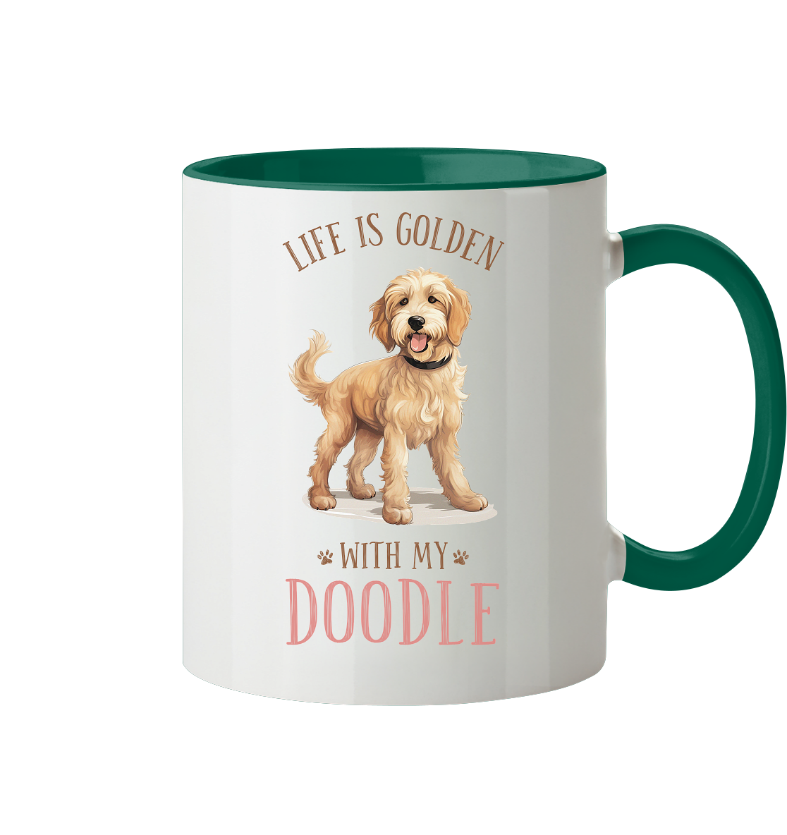 Zweifarbige Tasse "Doodle" Farbe: Dunkelgrün| Pawzlove