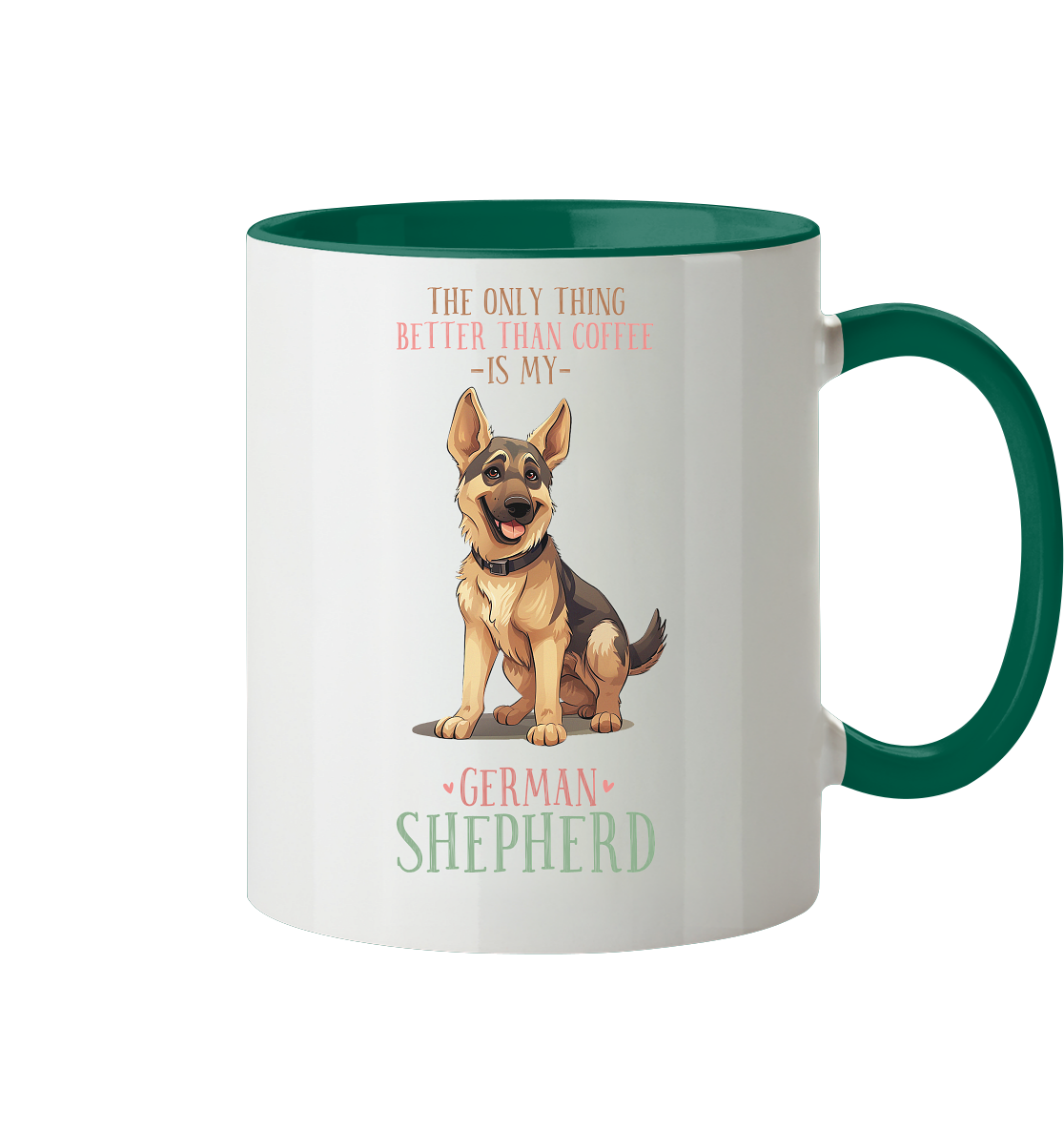 Zweifarbige Tasse "Shepherd" Farbe: Dunkelgrün| Pawzlove