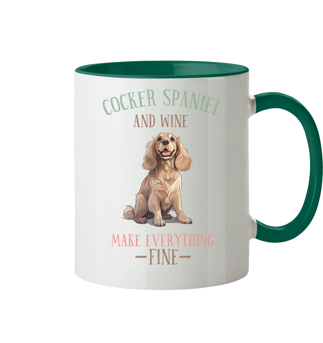 Zweifarbige Tasse "Cocker Spaniel"