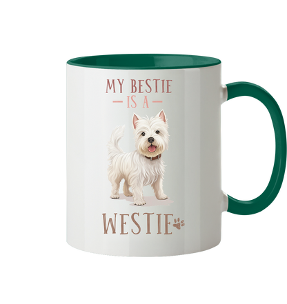 Zweifarbige Tasse "Westie" Farbe: Dunkelgrün| Pawzlove