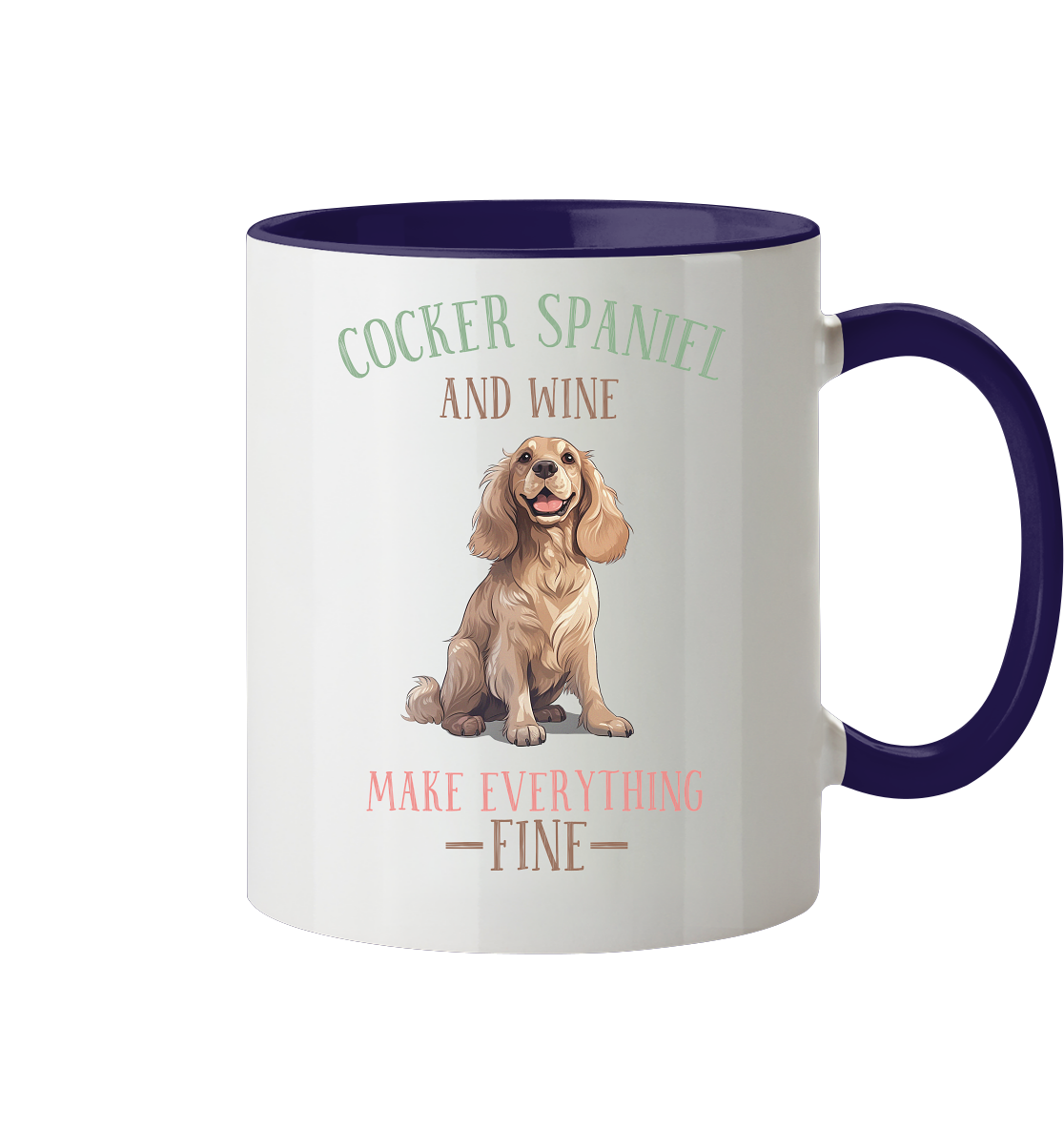 Zweifarbige Tasse "Cocker Spaniel"