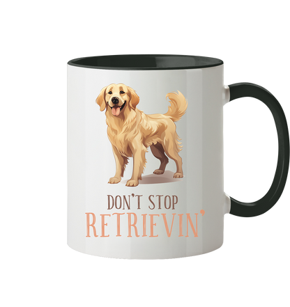 Zweifarbige Tasse "Don't stop Retrievin'"