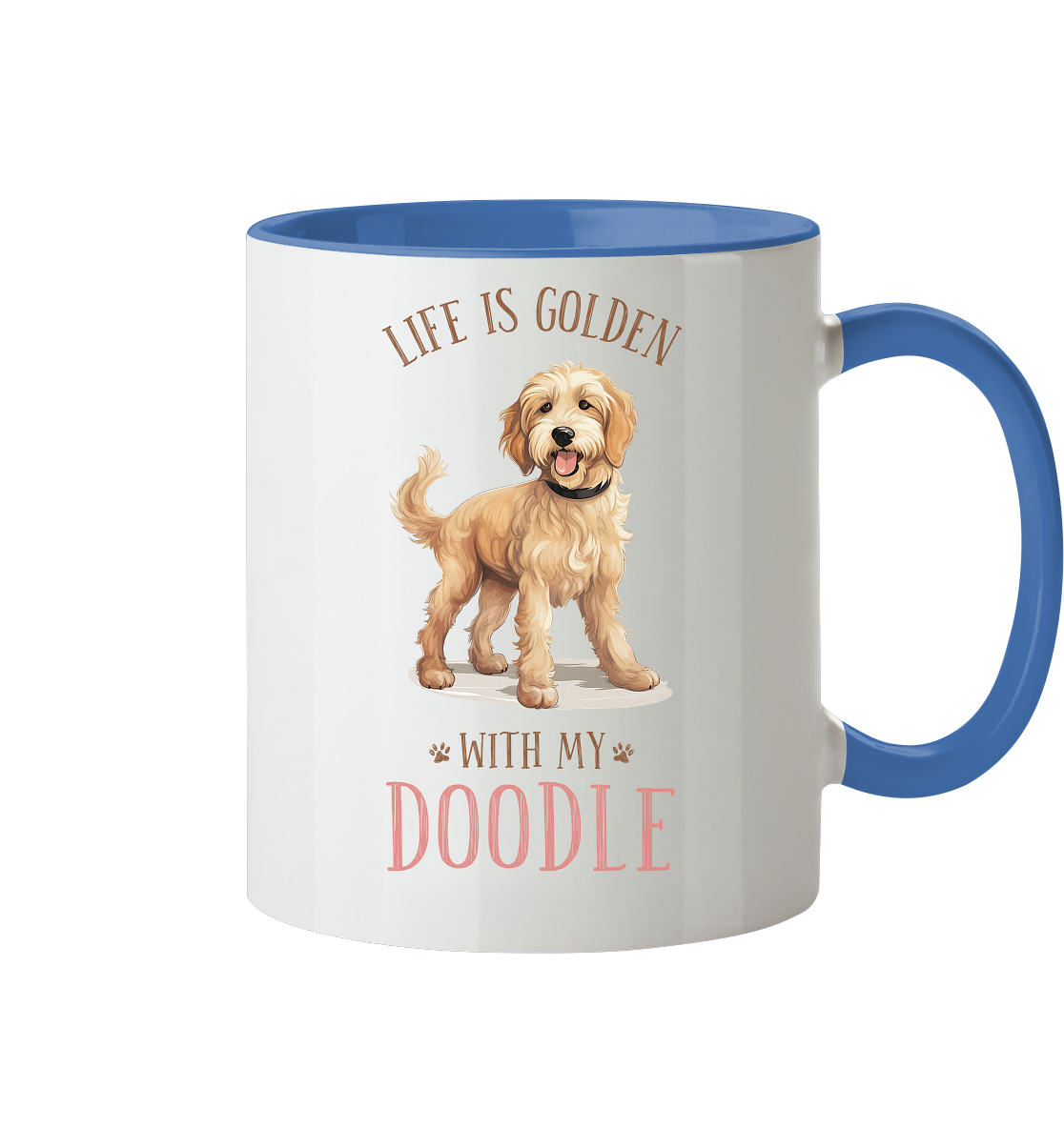 Zweifarbige Tasse "Doodle" Farbe: Cambridge Blau| Pawzlove