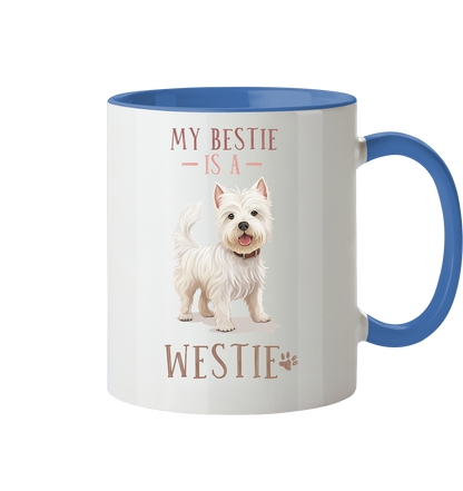 Zweifarbige Tasse "Westie" Farbe: Cambridge Blau| Pawzlove