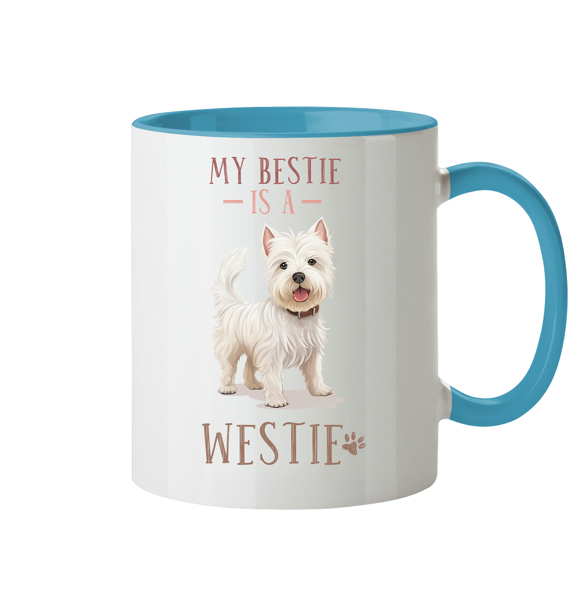 Zweifarbige Tasse "Westie" Farbe: Hellblau| Pawzlove