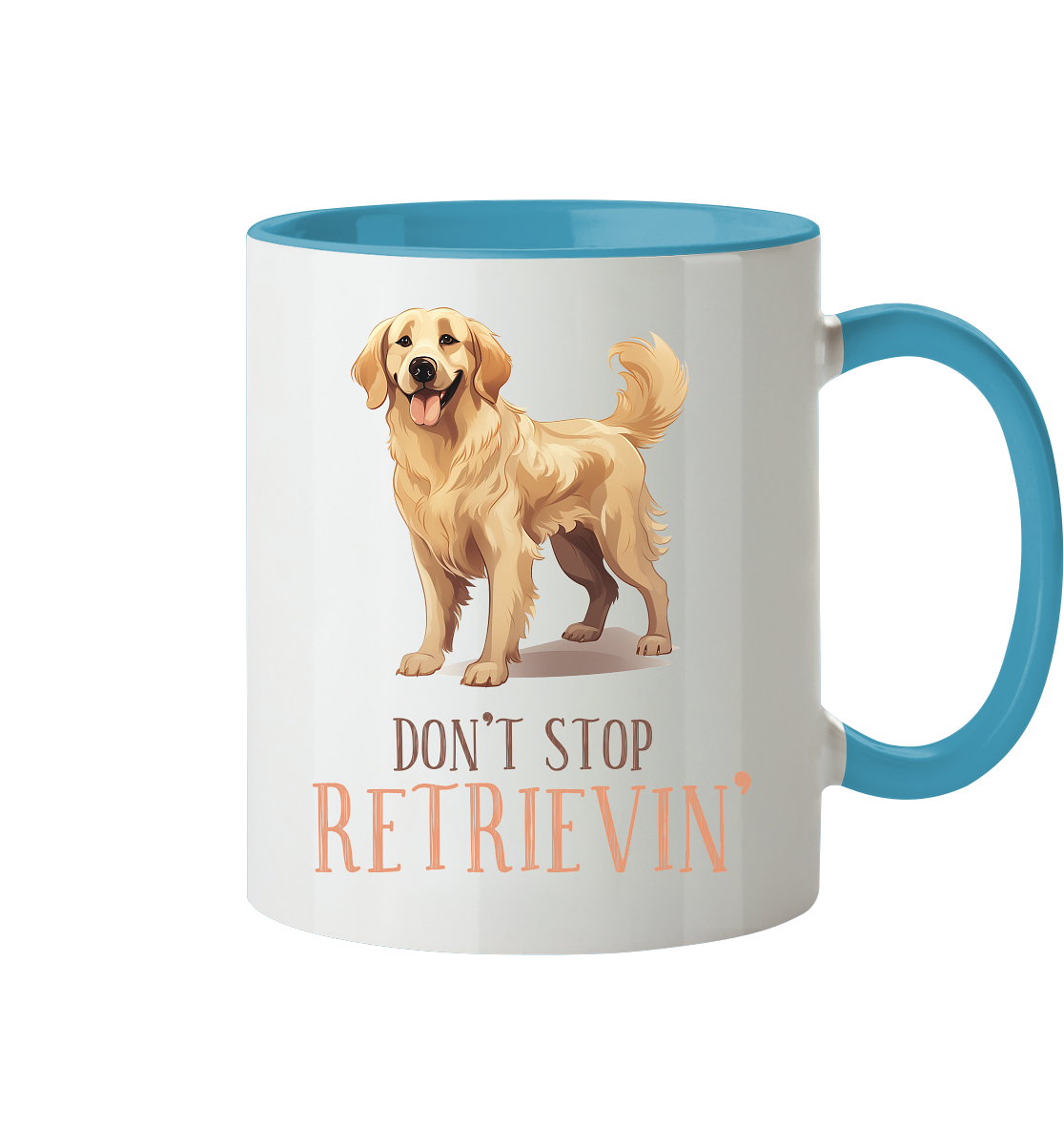 Zweifarbige Tasse "Don't stop Retrievin'"