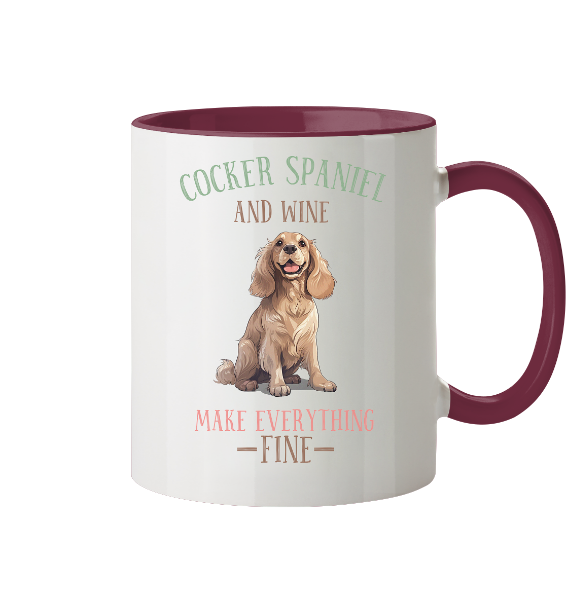 Zweifarbige Tasse "Cocker Spaniel"