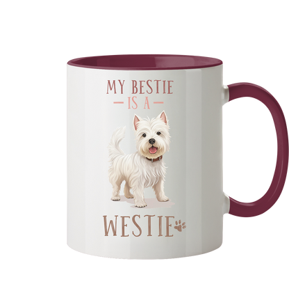 Zweifarbige Tasse "Westie" Farbe: Bordeaux| Pawzlove