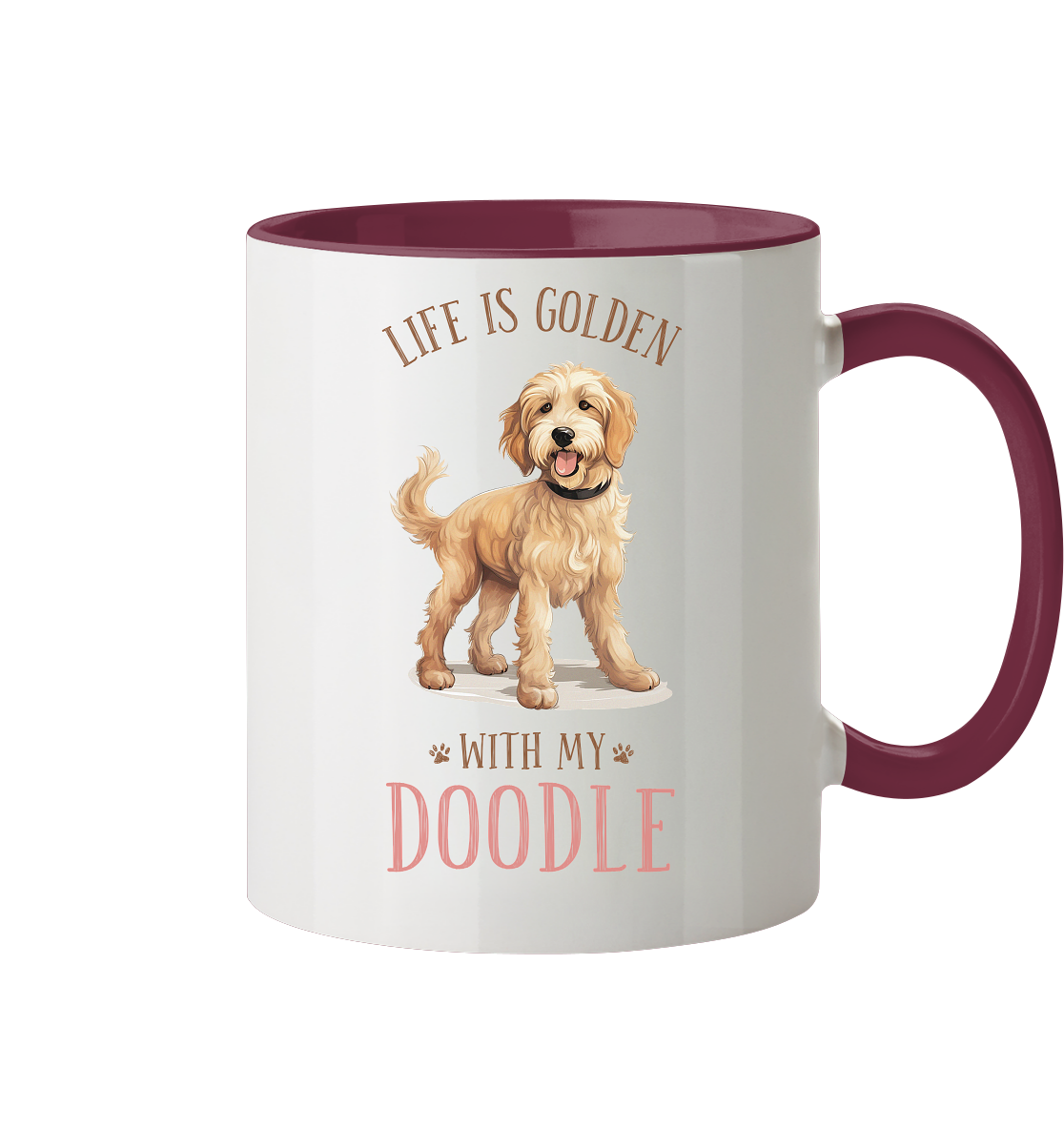 Zweifarbige Tasse "Doodle" Farbe: Bordeaux| Pawzlove