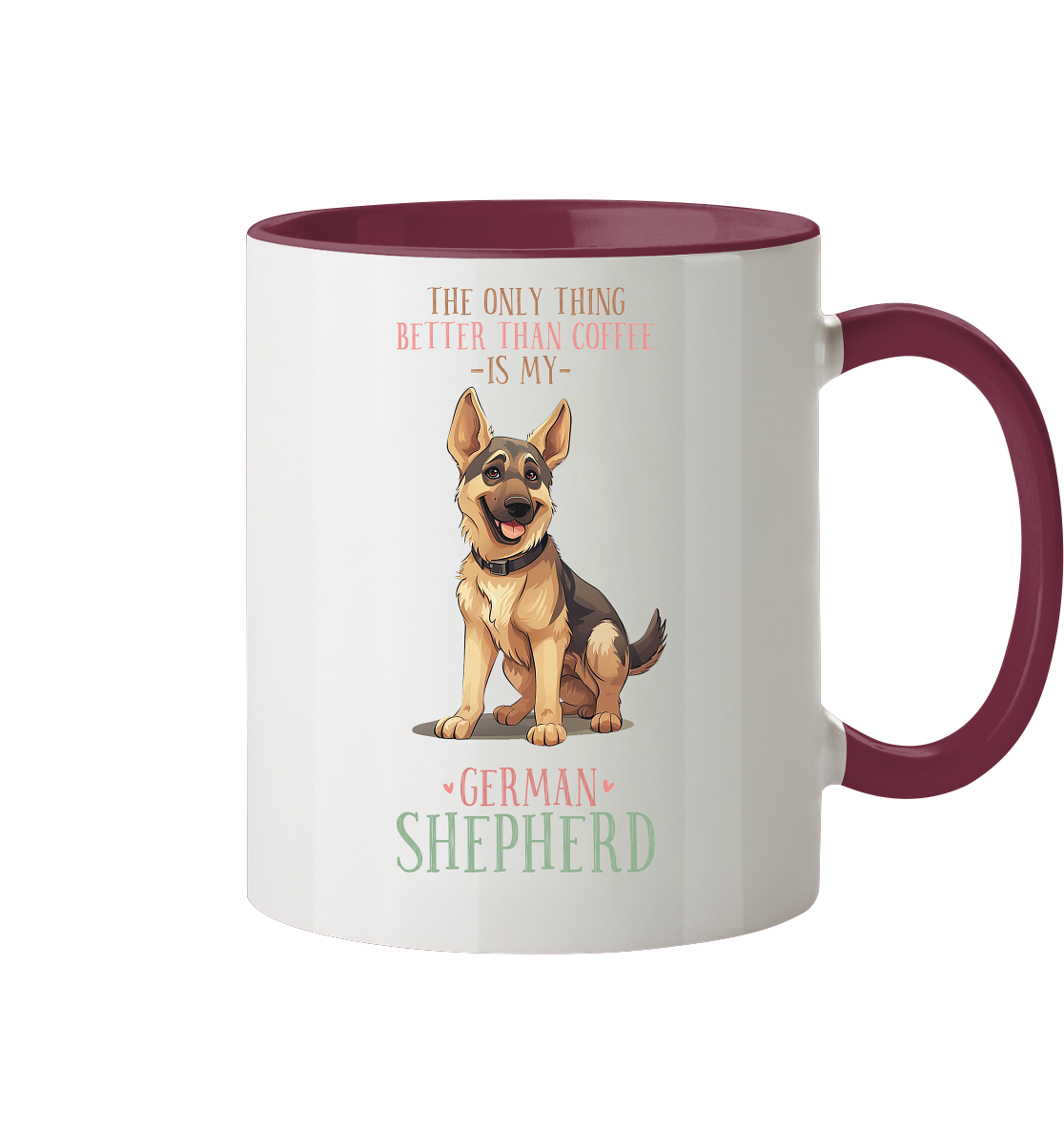 Zweifarbige Tasse "Shepherd" Farbe: Bordeaux| Pawzlove