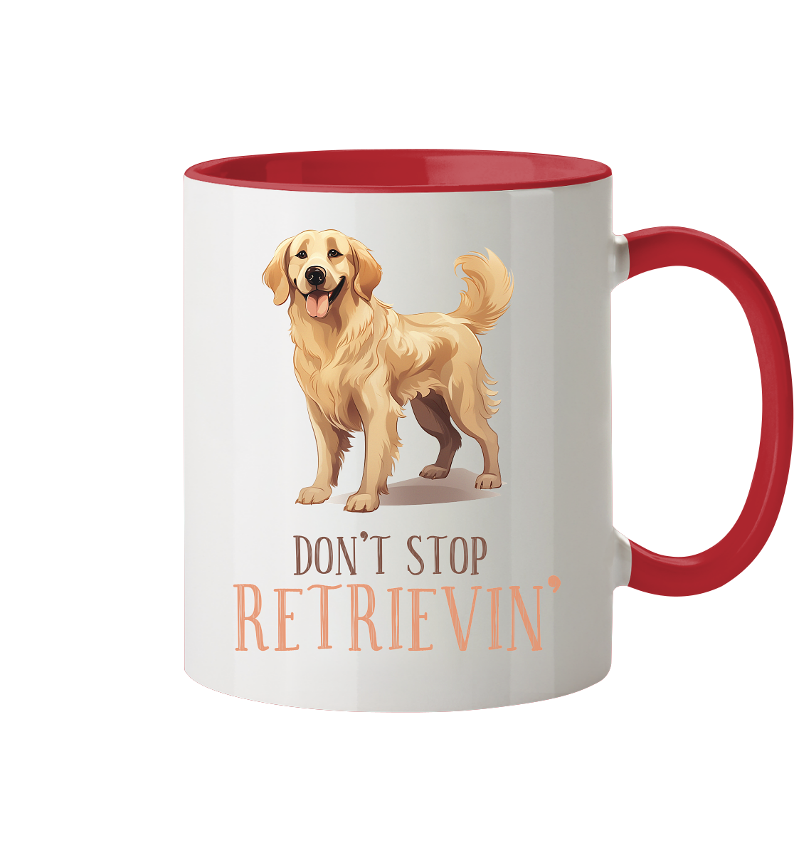 Zweifarbige Tasse "Don't stop Retrievin'"