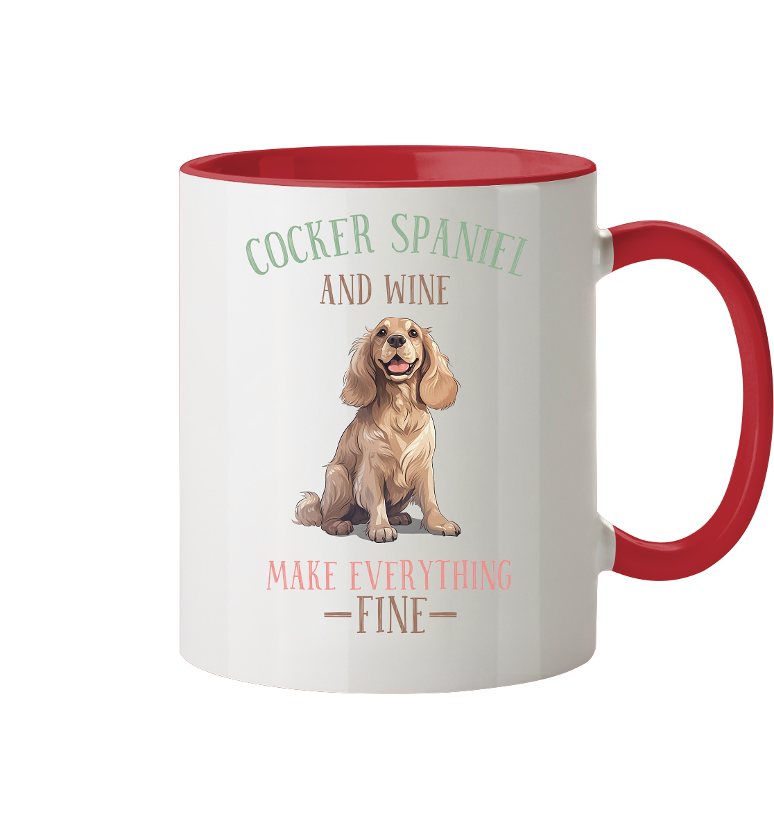 Zweifarbige Tasse "Cocker Spaniel"