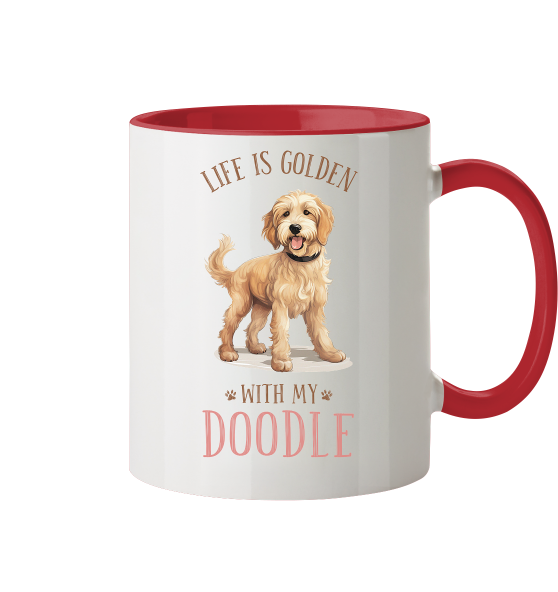 Zweifarbige Tasse "Doodle" Farbe: Rot| Pawzlove