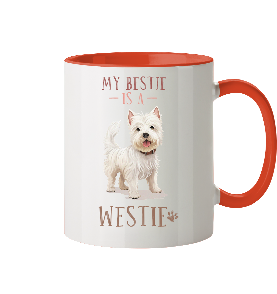 Zweifarbige Tasse "Westie" Farbe: Orange| Pawzlove