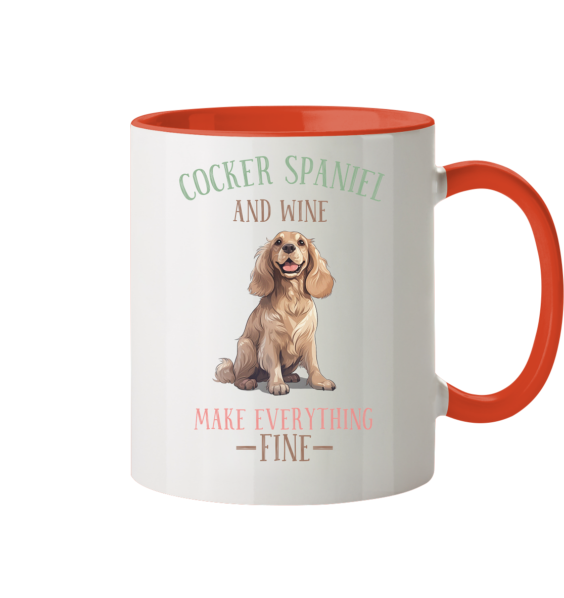 Zweifarbige Tasse "Cocker Spaniel"