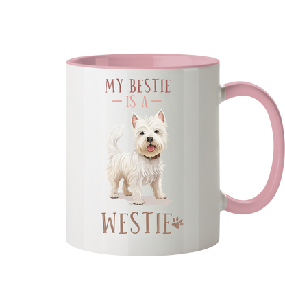 Zweifarbige Tasse "Westie" Farbe: Altrosa| Pawzlove