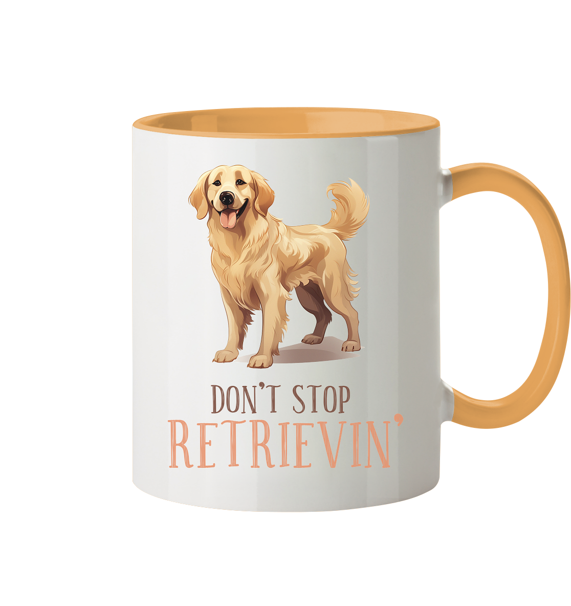 Zweifarbige Tasse "Don't stop Retrievin'"