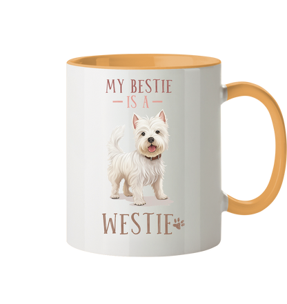 Zweifarbige Tasse "Westie" Farbe: Goldgelb| Pawzlove