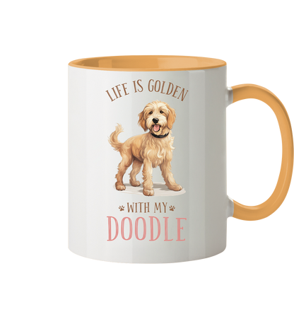 Zweifarbige Tasse "Doodle" Farbe: Goldgelb| Pawzlove