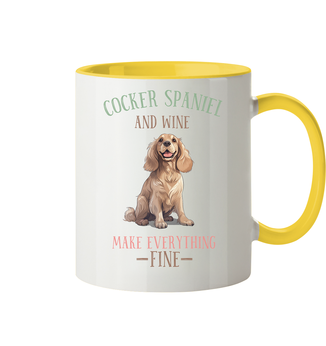 Zweifarbige Tasse "Cocker Spaniel"