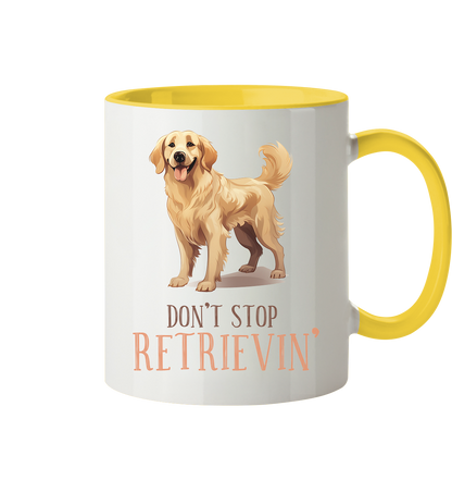 Zweifarbige Tasse "Don't stop Retrievin'"