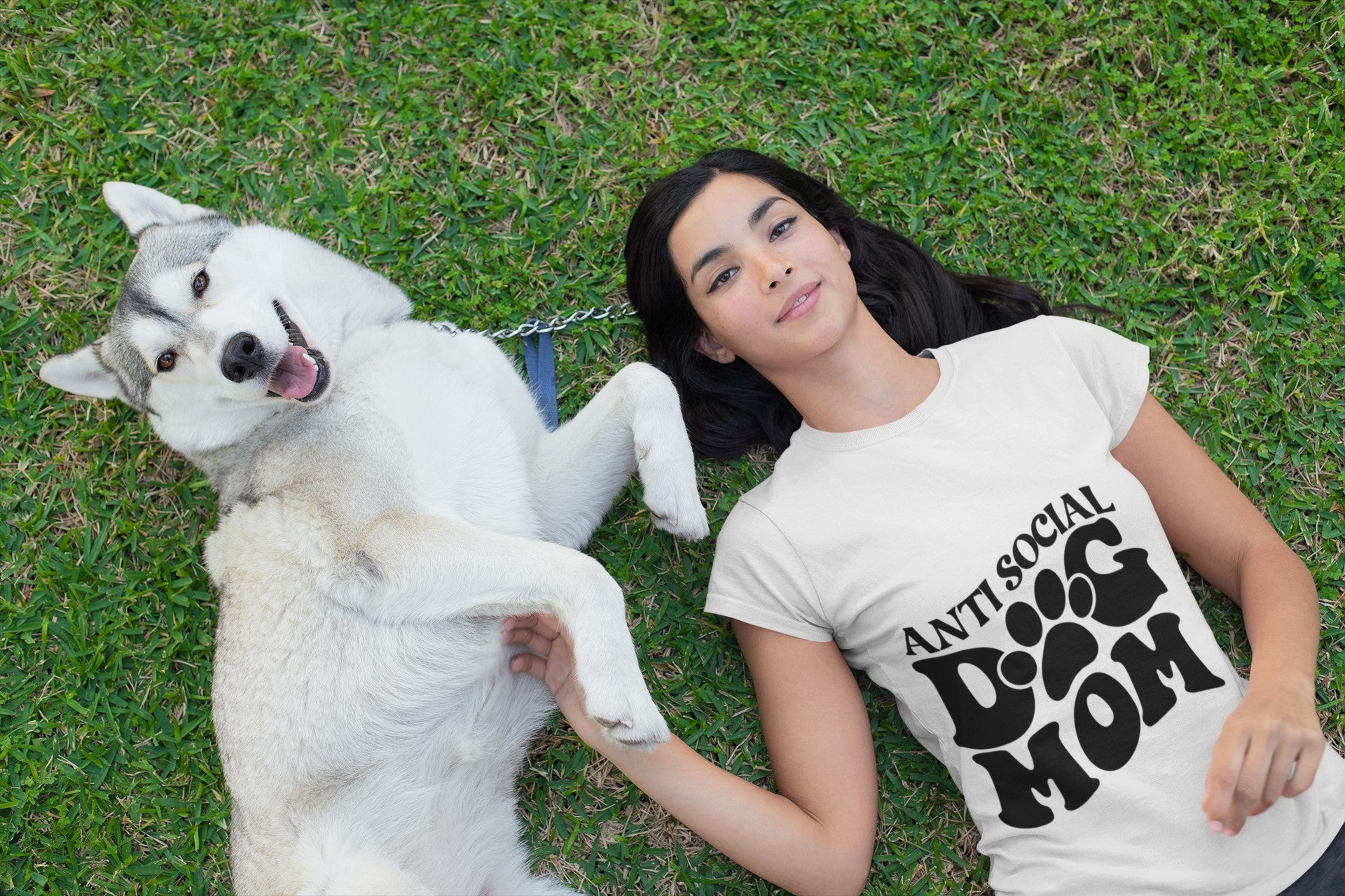 hundemama t-shirt frau mit hund